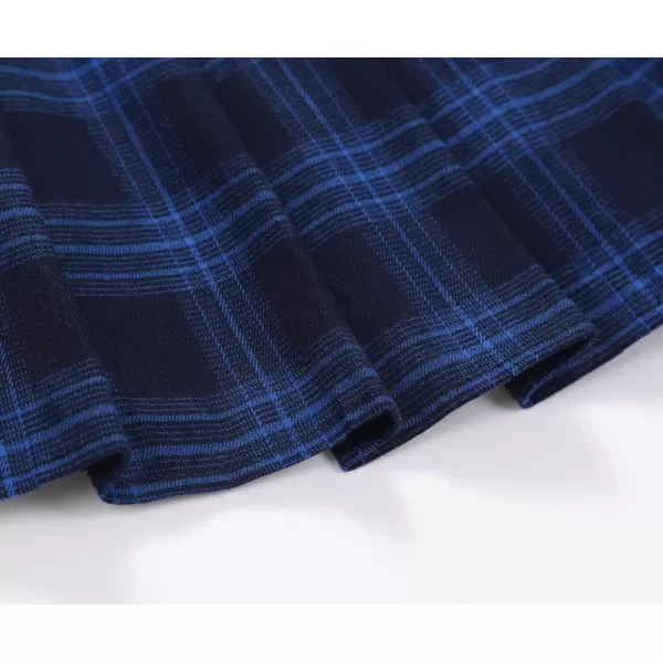 chouyatou Womens Simple High Waist All Around Pleated ALine SkirtStrapblue