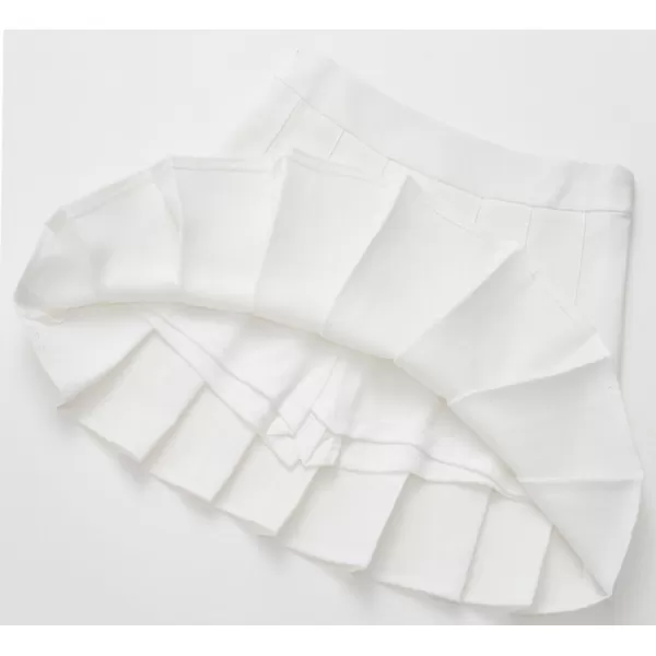 chouyatou Womens Simple High Waist All Around Pleated ALine SkirtWhite