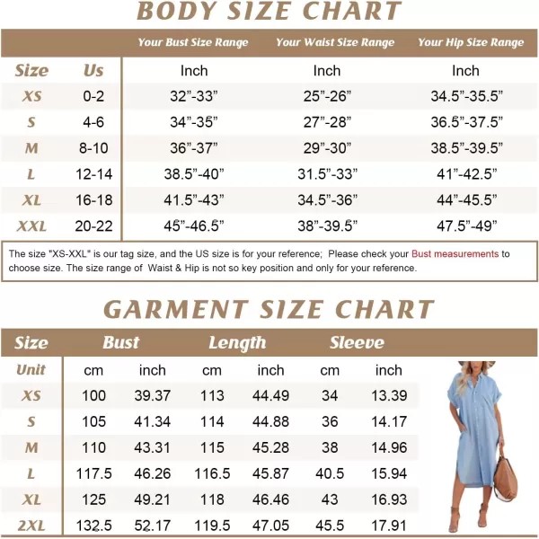 chouyatou Womens Summer Loose Hand Pocket Midi Long Tunic Denim Shirt DressDark Blue