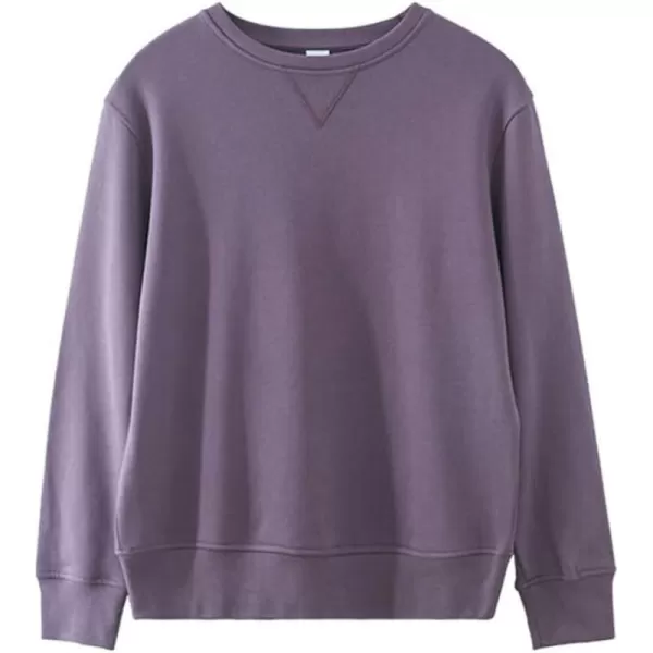 chouyatou Mens Active Heavy Blend Cotton Crewneck Pullover Sweatshirt TopsViolet