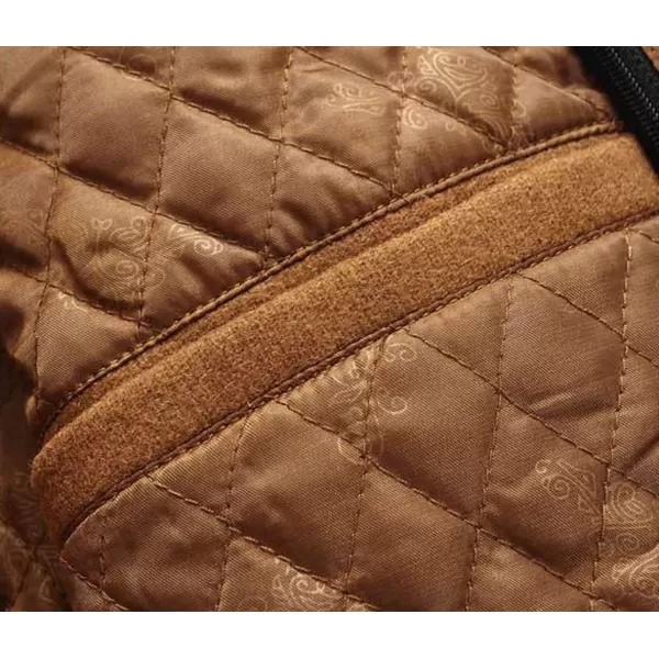 chouyatou Mens Gentle Layered Collar Single Breasted Quilted Lined Wool Blend Pea CoatsBrown