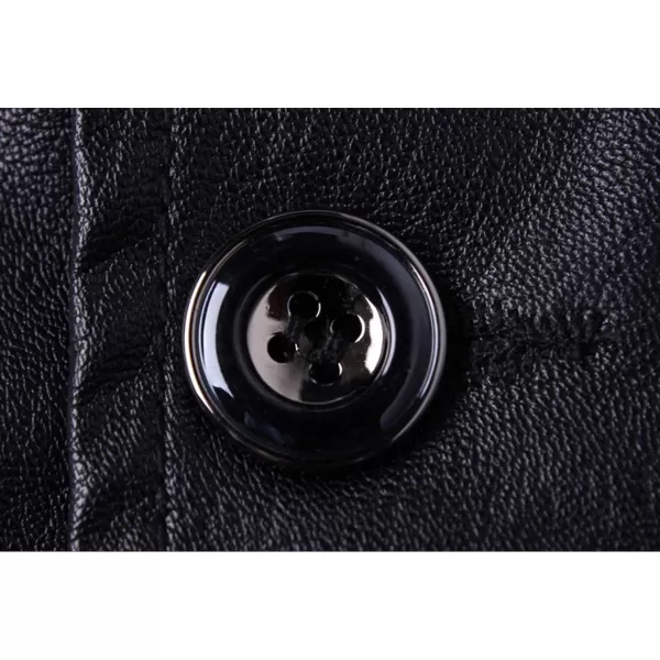 chouyatou Mens Stylish 2 Button Faux Leather Suit Blazer Jacket Sport CoatBlack