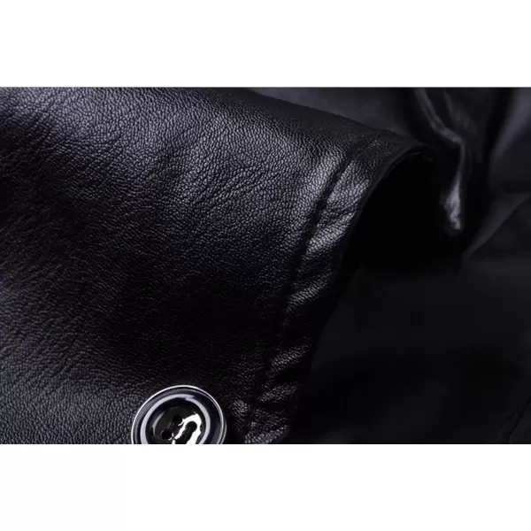chouyatou Mens Stylish 2 Button Faux Leather Suit Blazer Jacket Sport CoatBlack