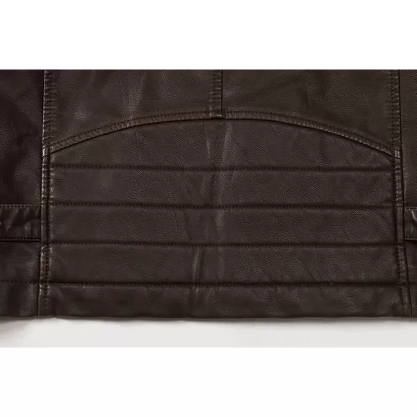 chouyatou Mens Vintage Stand Collar Pu Leather JacketWzqm111coffee