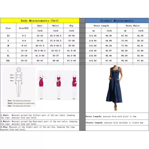 chouyatou Womens Adjustable Strap Midi Long Denim Dress 2024 Button Down ALine Swing Flowy Jean DressDark Blue