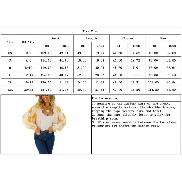 chouyatou Womens Fuzzy Daisy Printed Cropped Cardigan Open Front Jacquard Knit Sweater TopsBeige