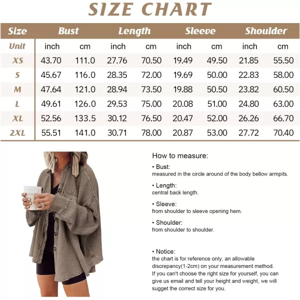 chouyatou Womens Loose Fit Batwing Sleeve Waffle Knit Button Down Shirt Shacket TopsShirtkhaki