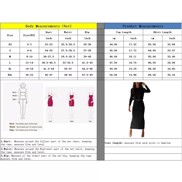 chouyatou Womens Ribbed Sweater Sets Crop Top and Maxi Bodycon Skirt Sets 2 Piece OutfitsRed