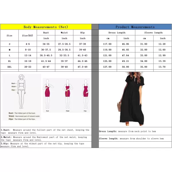 chouyatou Womens Summer Notch VNeck Midi Long Linen Dress ALine Loose Casual Tunic Beach DressBlack