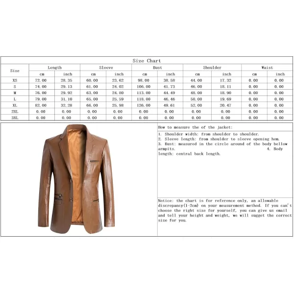 chouyatou Mens Casual Notched Collar 2 Button Slim Moto Faux Leather Blazer Suit JacketWine Red