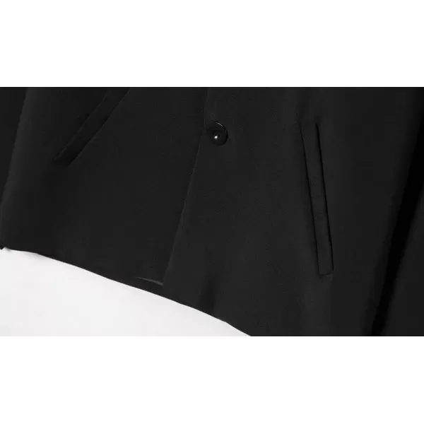 chouyatou Mens Casual Notched Lapel 2Button Work Office Blazer Jacket Sport CoatBlack