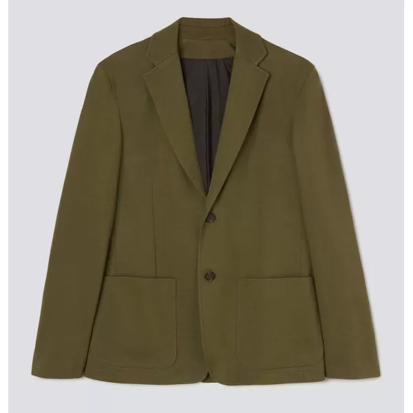 chouyatou Mens Fashion Notched Lapel 2 Button Work Office Blazer Jacket Sport CoatArmy Green