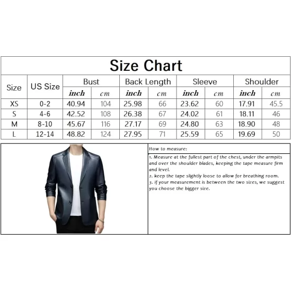 chouyatou Mens Vintage Notched Lapel 2 Button Patch Pocket Pu Faux Leather Blazer Jacket Sport CoatBlue