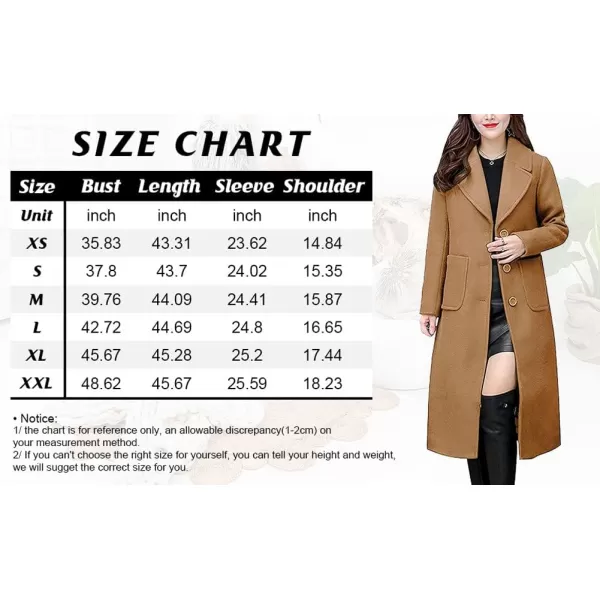 chouyatou Womens Big Notch Lapel Single Breasted MidLong Wool Blend CoatGreyplaid