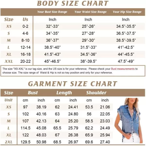chouyatou Womens Casual Distressed Button Down Sleeveless Denim Jean Shirt TopsMedium Blue