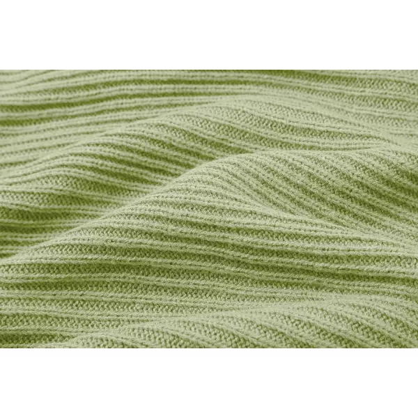 chouyatou Womens Turtleneck 2 Piece Outfits Ribbed Knit Sweater Midi Pencil Skirt SetGrass Green