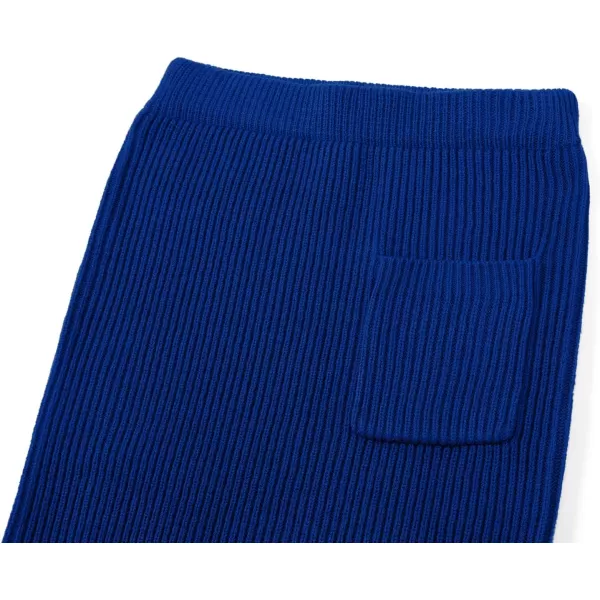 chouyatou Womens Turtleneck 2 Piece Outfits Ribbed Knit Sweater Midi Pencil Skirt SetRoyal Blue