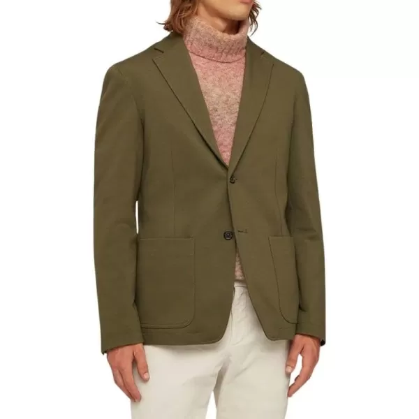 chouyatou Mens Fashion Notched Lapel 2 Button Work Office Blazer Jacket Sport CoatArmy Green
