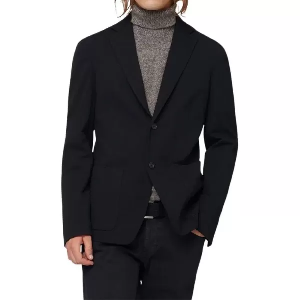 chouyatou Mens Fashion Notched Lapel 2 Button Work Office Blazer Jacket Sport CoatBlack