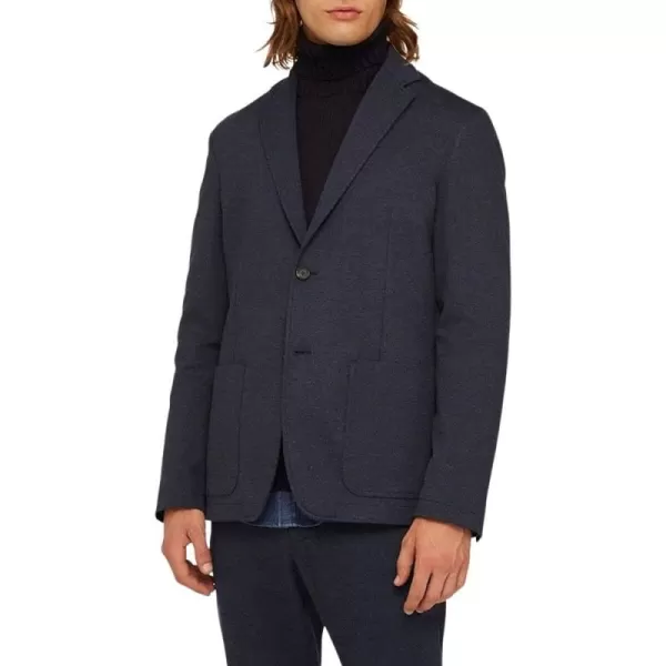 chouyatou Mens Fashion Notched Lapel 2 Button Work Office Blazer Jacket Sport CoatDark Blue