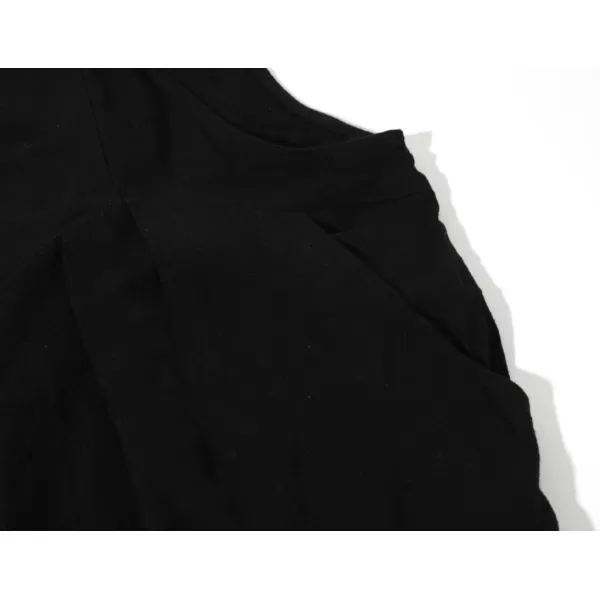 chouyatou Womens Casual Adjustable Strap Wide Leg Bib Overalls Jumpsuit with PocketsBlack