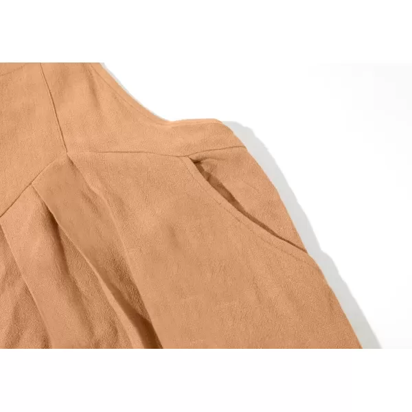 chouyatou Womens Casual Adjustable Strap Wide Leg Bib Overalls Jumpsuit with PocketsDark Orange