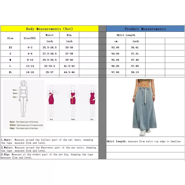 chouyatou Womens Casual Paperbag Elastic High Waist A Line Long Maxi Flare Denim SkirtLight Blue