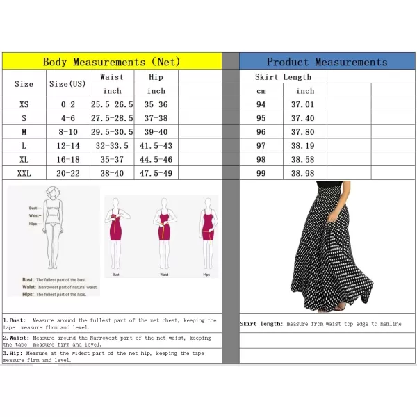 chouyatou Womens Elegant High Waisted Polka Dot A Line Pleated Swing Bohemian Maxi SkirtRed