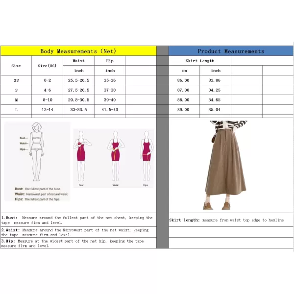 chouyatou Womens Fall Elastic High Waisted Corduroy Skirt ALine Pleated Winter Midi Long SkirtBrown