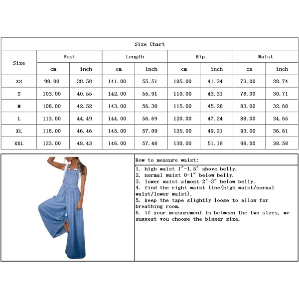 chouyatou Womens Loose Adjustable Strap Wide Leg Denim Bib Overall Jeans PantsBlue