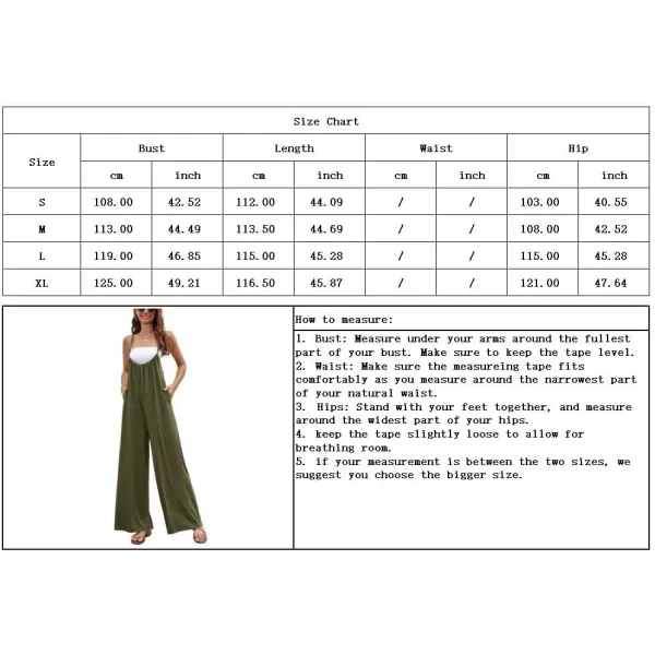 chouyatou Womens Spaghetti Strap Suspender Wide Leg Romper Jumpsuit Pants with PocketsArmy Green
