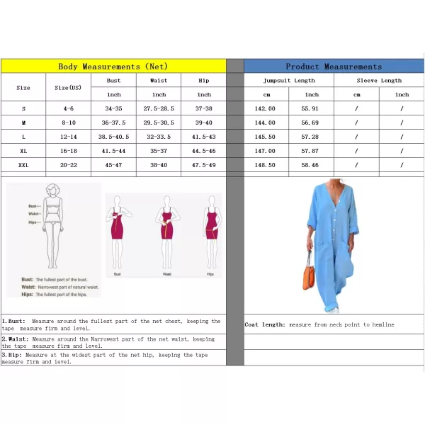 chouyatou Womens Summer Casual Long Sleeve Linen Jumpsuits Baggy Harem Overalls Onesie Lounge PajamasBlue