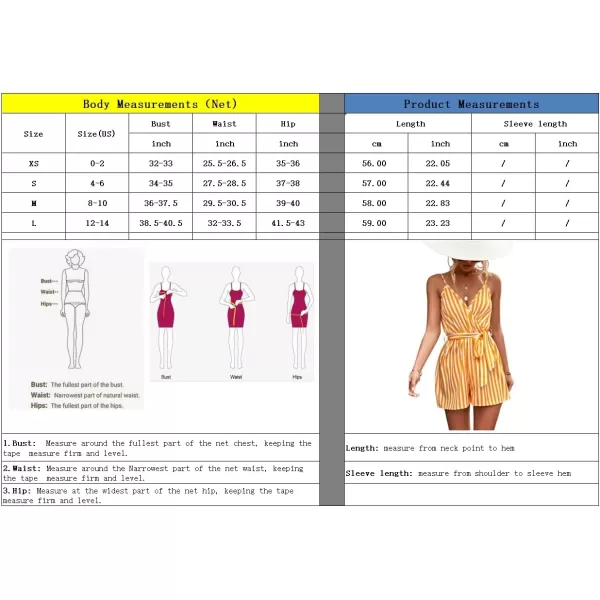 chouyatou Womens Summer Casual V Neck Romper Sleeveless Tie Waist Striped Camisole Short JumpsuitBlue