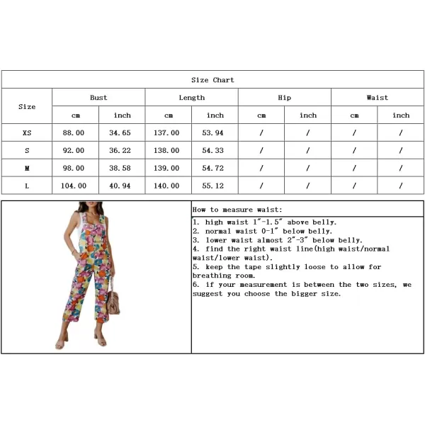 chouyatou Womens Vintage Floral Print Straight Legs Overalls Jumpsuit Romper PantsFloral