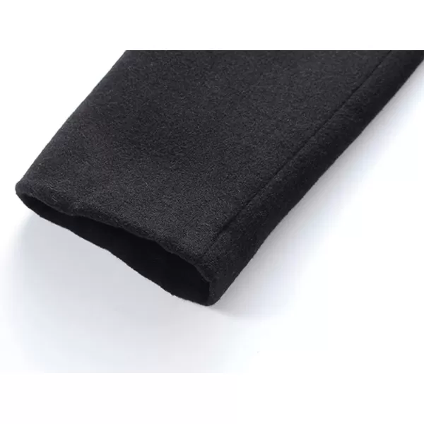 chouyatou Mens Classic Notched Collar Business Top Coat Slim Fit Wool MidLength Trench Pea CoatBlack