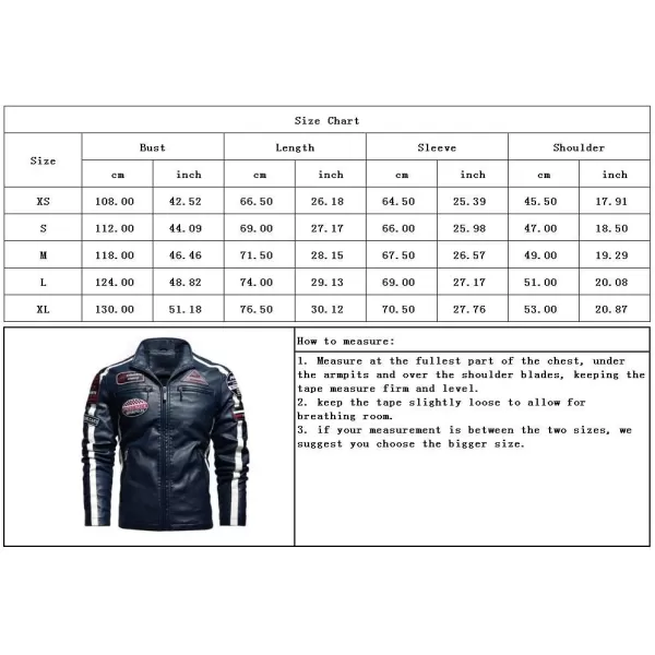 chouyatou Mens Thermal Fleece Lined Patchwork Moto Racer Faux Leather JacketRed