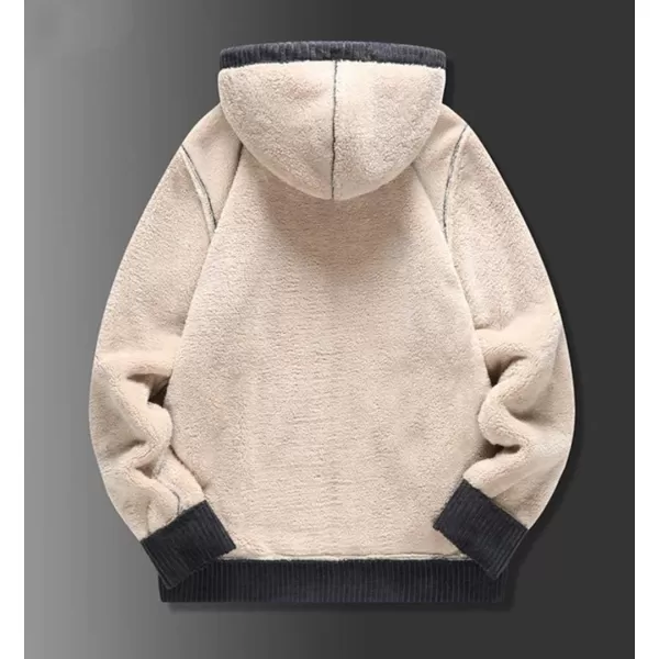 chouyatou Mens Thicken Sherpa Lined Zip Hooded Fuzzy Sweatshirt Jacket HoodieBluish Grey