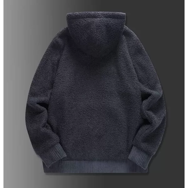 chouyatou Mens Thicken Sherpa Lined Zip Hooded Fuzzy Sweatshirt Jacket HoodieBluish Grey