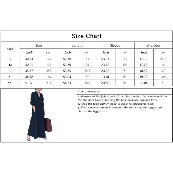 chouyatou Womens Basic Loose Fit Long Sleeve Button Up Maxi Shirt Dress with PocketsOffwhite