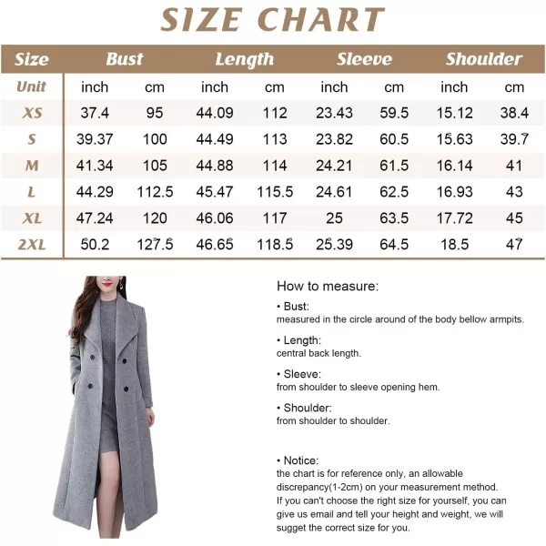 chouyatou Womens Chic Shawl Collar Work Double Breasted Maxi Long Wool Pea CoatCoffee