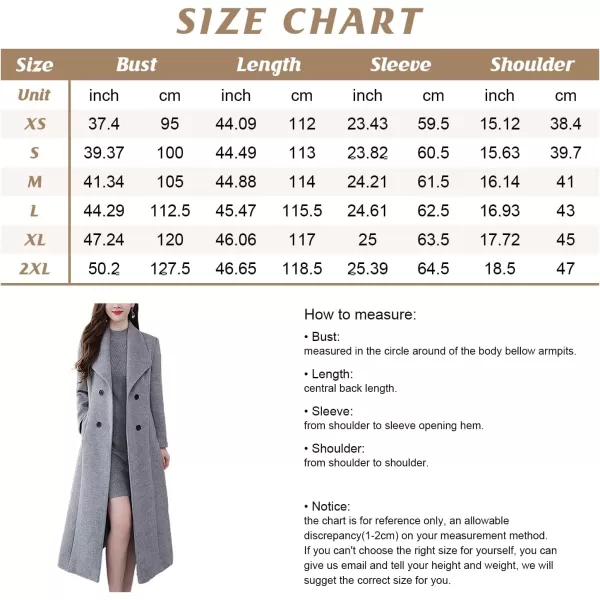 chouyatou Womens Chic Shawl Collar Work Double Breasted Maxi Long Wool Pea CoatWine Red