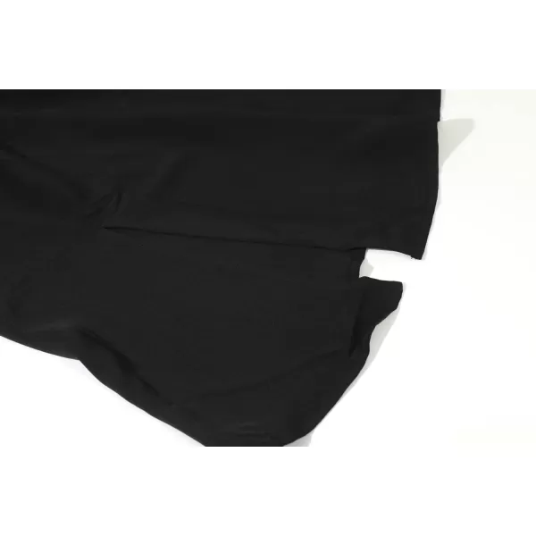chouyatou Womens Elegant High Waisted Side Slit Irregular Bohemian Maxi Skirt with PocketsBlack