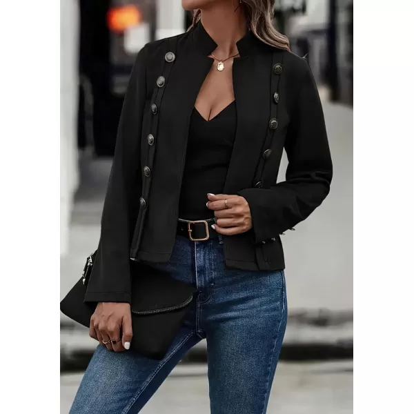 chouyatou Womens Faux Suede Leather Jacket 2024 Fall Winter Clothes Casual Business Long Sleeve Blazer Jacket CoatBlack