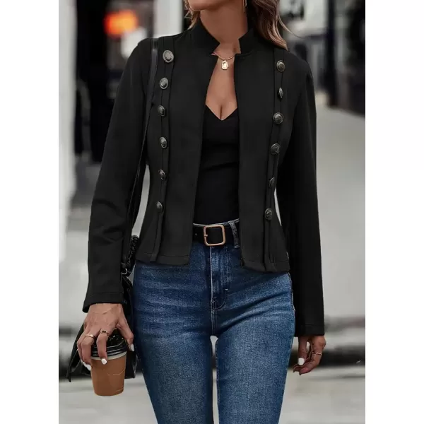 chouyatou Womens Faux Suede Leather Jacket 2024 Fall Winter Clothes Casual Business Long Sleeve Blazer Jacket CoatBlack