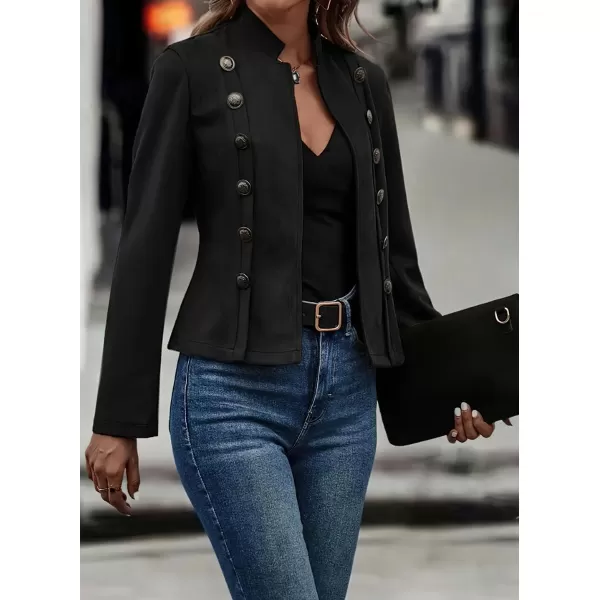 chouyatou Womens Faux Suede Leather Jacket 2024 Fall Winter Clothes Casual Business Long Sleeve Blazer Jacket CoatBlack