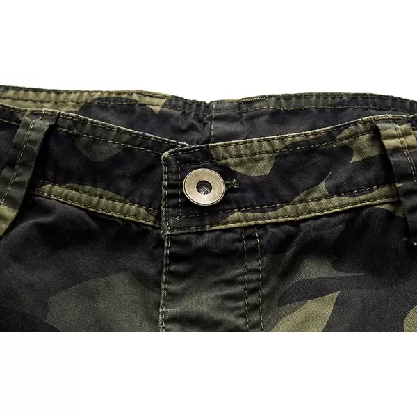 chouyatou Mens Active Normal Waist Loose MultiPocket Versatile Twill Cargo ShortsCamoarmy