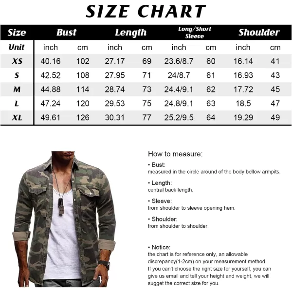 chouyatou Mens Military Style ShortLong Sleeve Camo Printed Button Down ShirtGreen Long