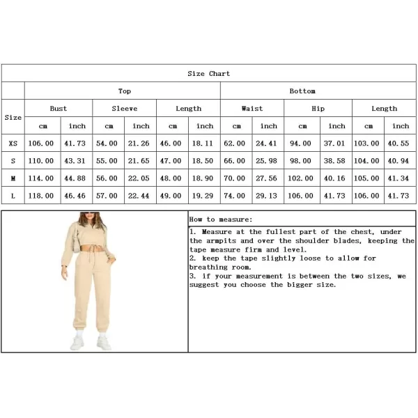 chouyatou Womens 2 Piece Outfits Sweatsuits Crop Stand Collar Sweatshirt Tapered Leg Pant SetsApricot