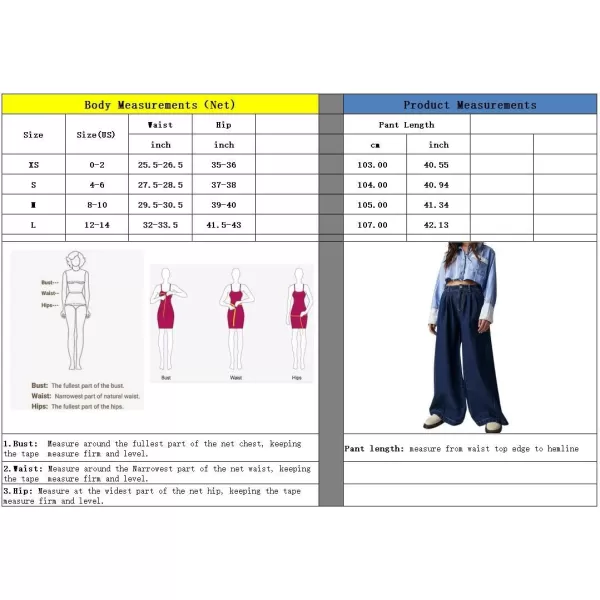 chouyatou Womens Boyfriend Denim Cargo Pants Y2K Baggy Wide Leg Casual Dressy Jeans CulottesDark Blue