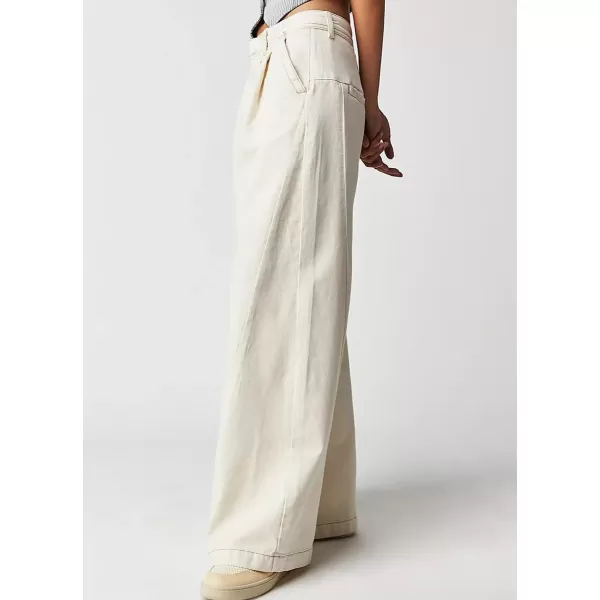 chouyatou Womens Boyfriend Denim Cargo Pants Y2K Baggy Wide Leg Casual Dressy Jeans CulottesWhite